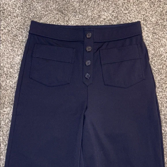 Halara High Waisted Button Multiple Pockets Straight Leg Casual Pants in Navy - Picture 5 of 7